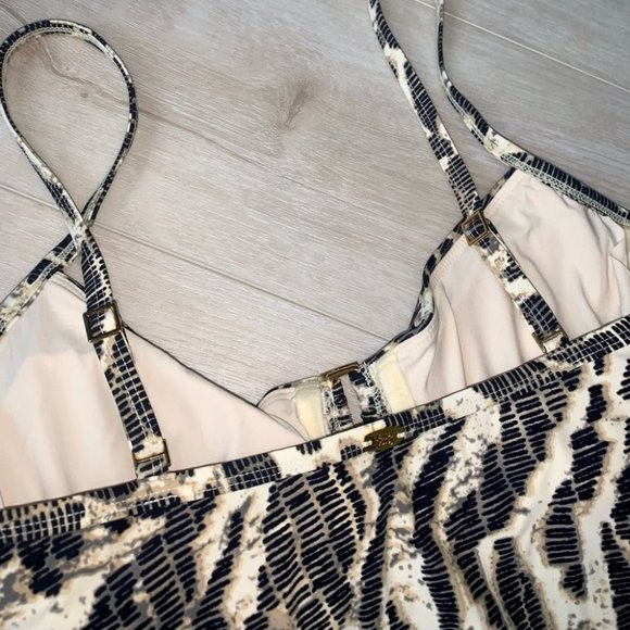 Amoressa Tankini Top Women's Size 6 US/14 US Animal Print‎ Gold Underwire NWOT - Picture 8 of 12